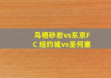 鸟栖砂岩vs东京FC 纽约城vs圣何塞